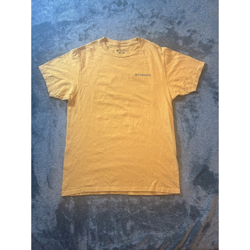 Columbia Always Outside T-Shirt Yellow Mens Medium SUV Rooftop Tent Overlanding